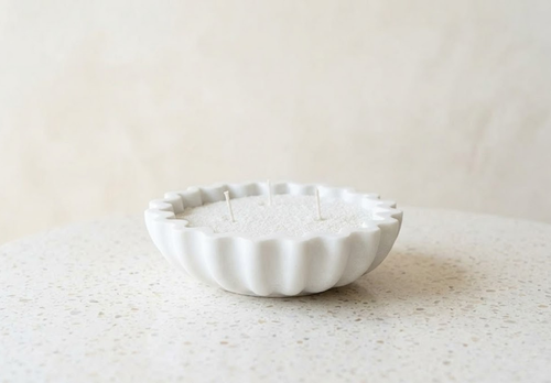 BELIEVE CANDLE Scalloped Candle Bowl