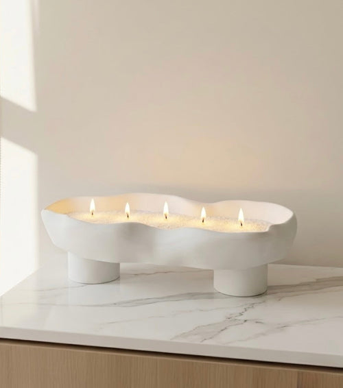 BELIEVE CANDLE Scalloped Candle Tray