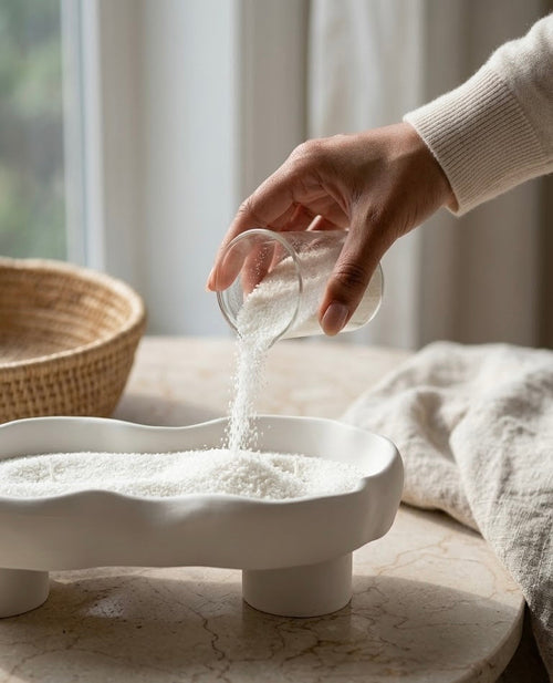 BELIEVE CANDLE Scalloped Candle Tray