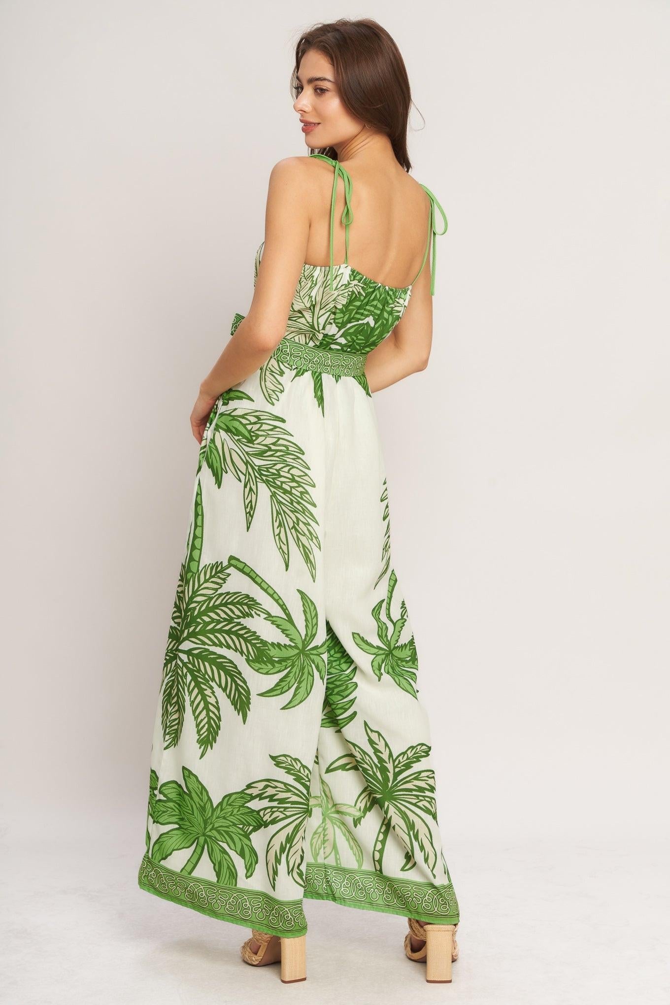 PALM LUXE WOVEN JUMPSUIT