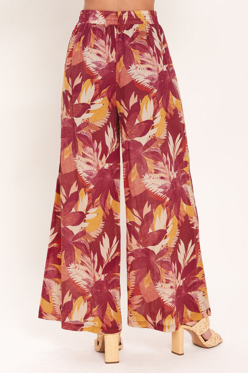 RESORT DREAM PALAZZO WOVEN WIDE LEG PANTS