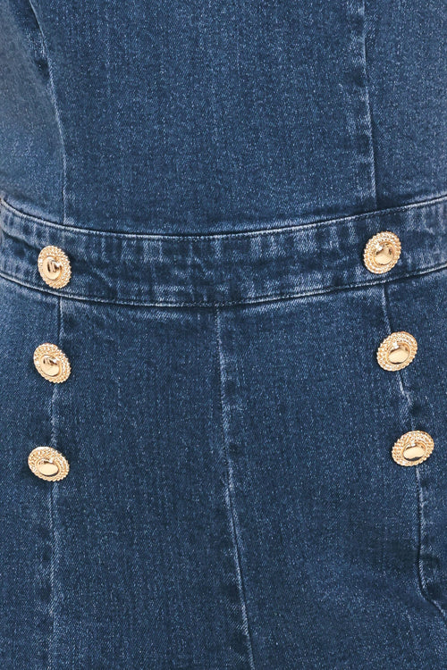 BLUE JEAN HALTER DENIM JUMPSUIT