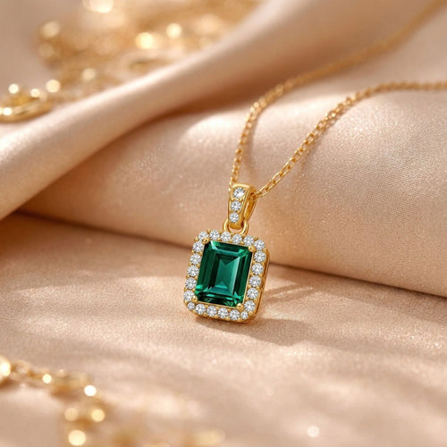 5CT (11mm) Royal Emerald Moissanite Necklace