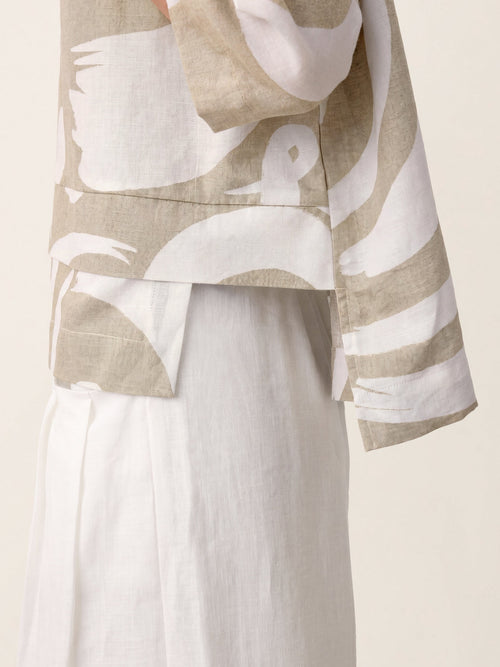 Linen Layered Asymmetric Top NOREEN