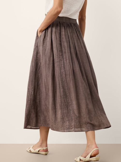 Lyocell Textured Pleated Waist Skirt ROSAMUND