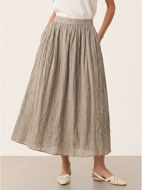 Lyocell Textured Pleated Waist Skirt ROSAMUND