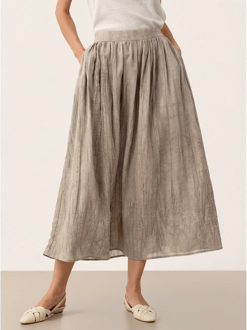 Lyocell Textured Pleated Waist Skirt ROSAMUND