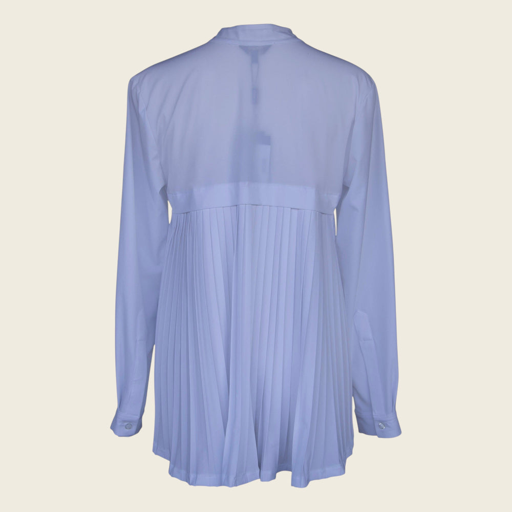 Stylish Pleated Blouse in White – Women’s Elegant Top