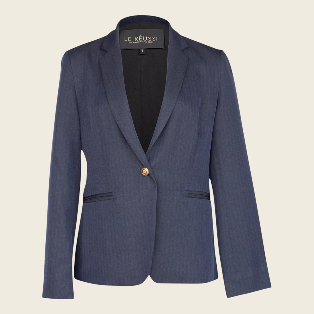 Navy Peak-Lapels Single-Breasted Blazer – Women’s Tailored Jacket