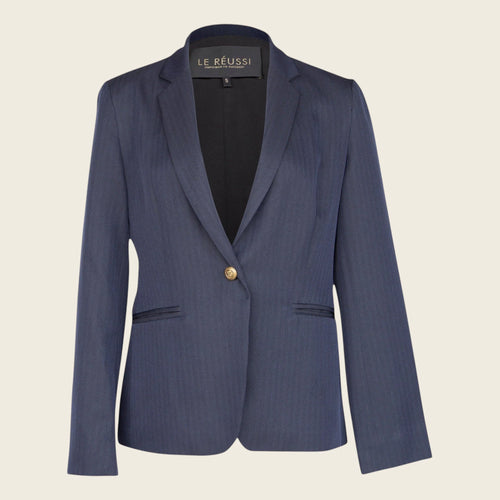 Navy Peak-Lapels Single-Breasted Blazer – Women’s Tailored Jacket