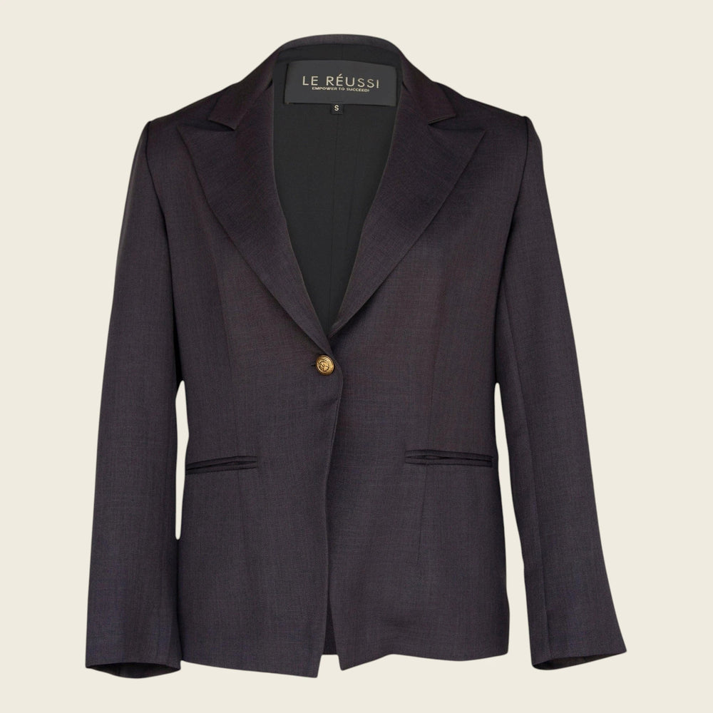 Luxe Charcoal Blazer – Women’s Tailored Office Jacket
