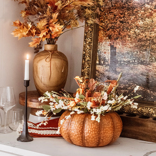 Indoor/Outdoor Metal Pumpkin with Lid