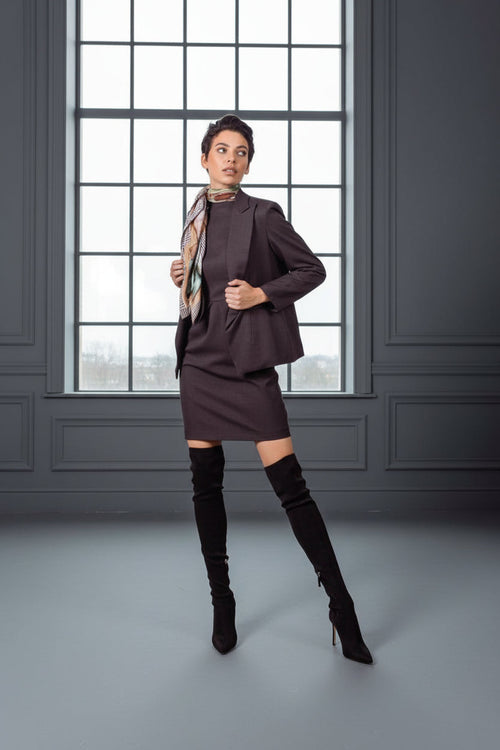 Luxe Wool Mini Dress – Elegant Women’s Winter Dress