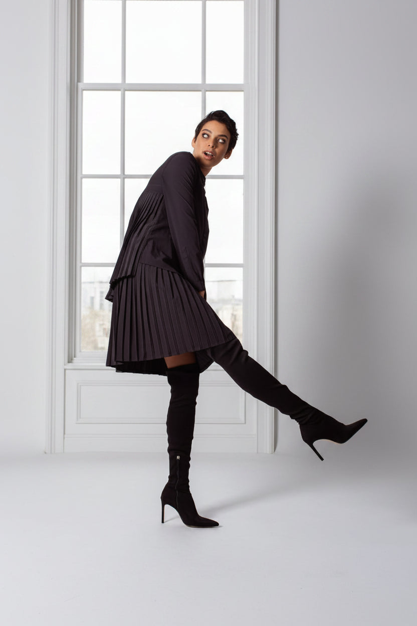 Luxe Black Pleated Skirt – Elegant Women’s Pleated Skirt
