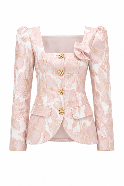 Petal Jacquard Jacket – Pink (Final Sale)