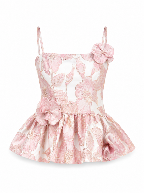 Petal Jacquard Top – Pink (Final Sale)
