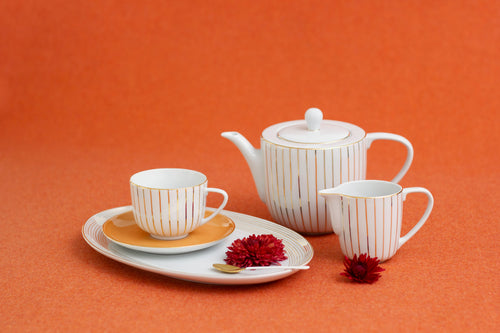 Golden Orbit Creamer + Sugar Bowl