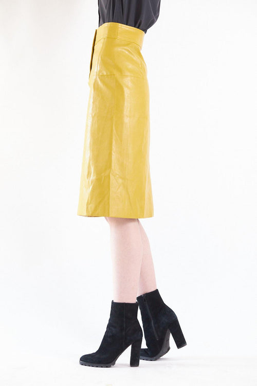 Glossy Vegan Leather Pencil Skirt – Women’s Chic Faux Leather Skirt