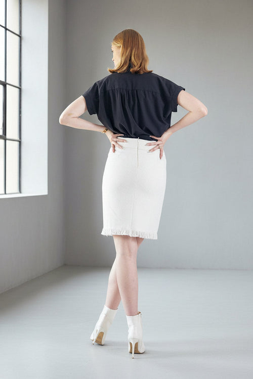 Luxe White Mini Tweed Skirt – Women’s Chic Mini Skirt