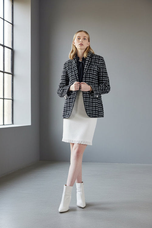Luxe White Mini Tweed Skirt – Women’s Chic Mini Skirt