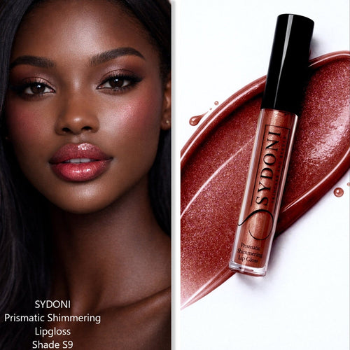 SHADE S9 PRISMATIC SHIMMERING LIPGLOSS - Deep Red with Cool Silver Shimmer