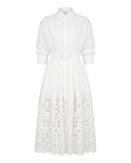 Hayden Shirt Dress – White