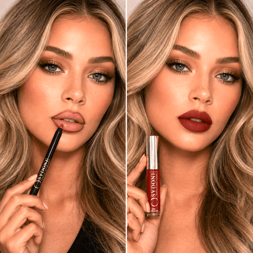 SYDONI SANGRIA (Bold Red) Matte Lip Duo-Sangria Liquid Lipstick with Tamale Lip Pencil