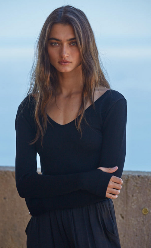 Double V Neck Top