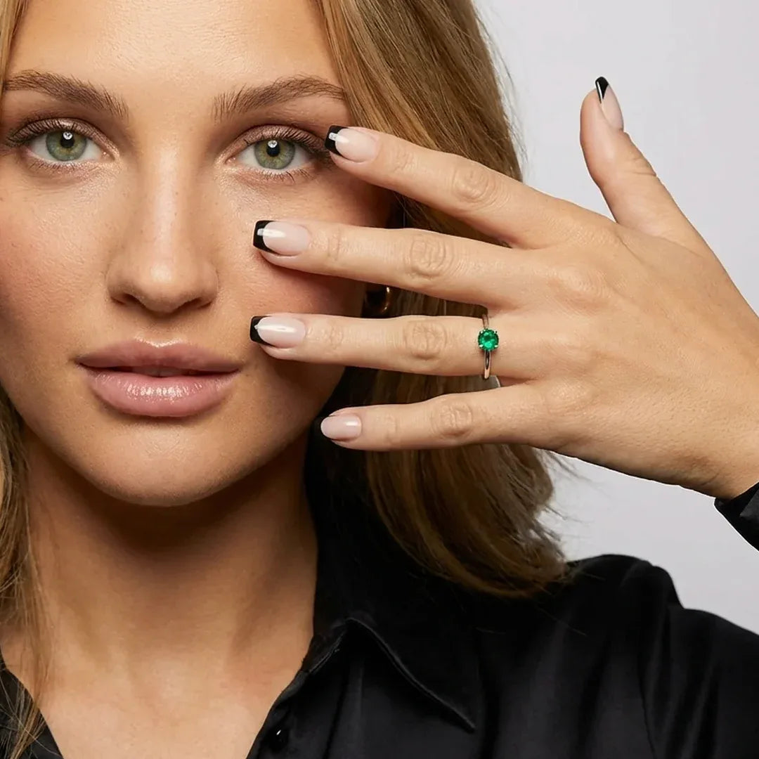 Classic Black French Square Nails - Press On Nails