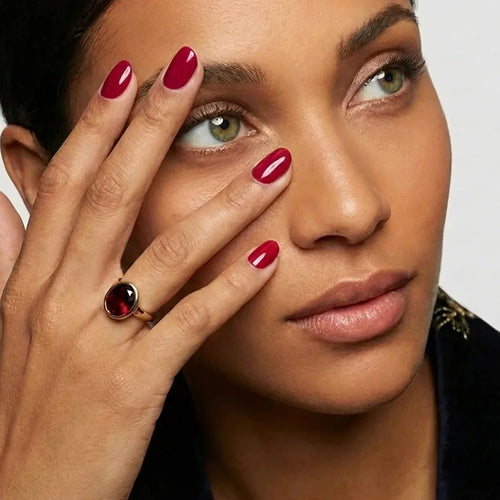 Grape Red Oval Nails - Press On Nails