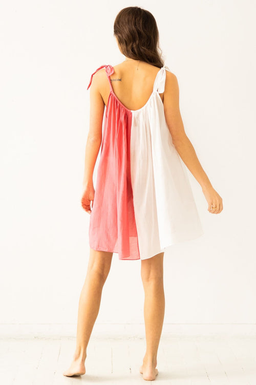 Sheer Tie Strap Babydoll in Silk Cotton Blend