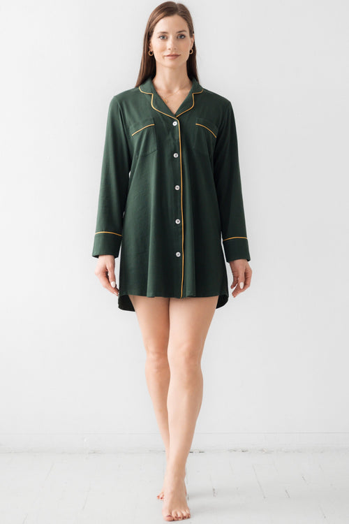 Classic Luxury Sleep Shirt in Brushed Pima Cotton