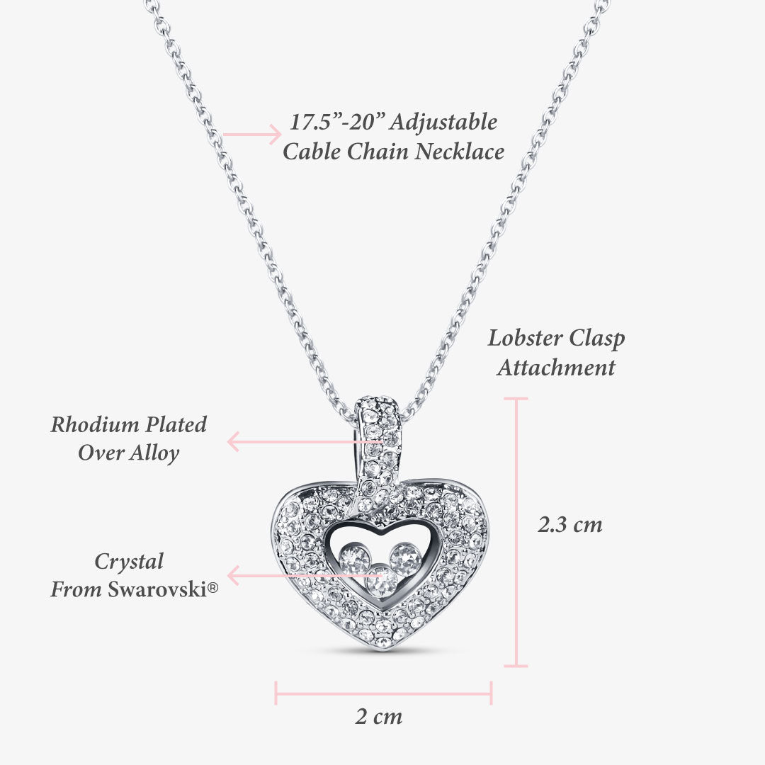 TRYNDI™ To My Amazing Soulmate Floating Heart Necklace With Authentic Swarovski Crystals