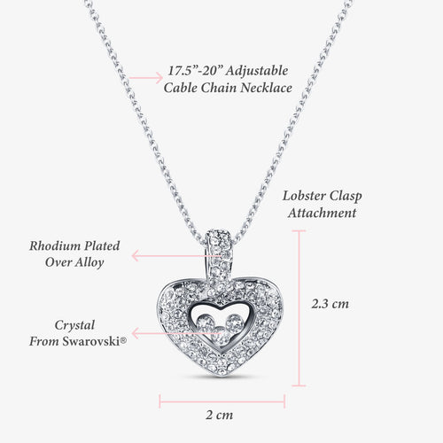 TRYNDI™ To My Amazing Soulmate Floating Heart Necklace With Authentic Swarovski Crystals