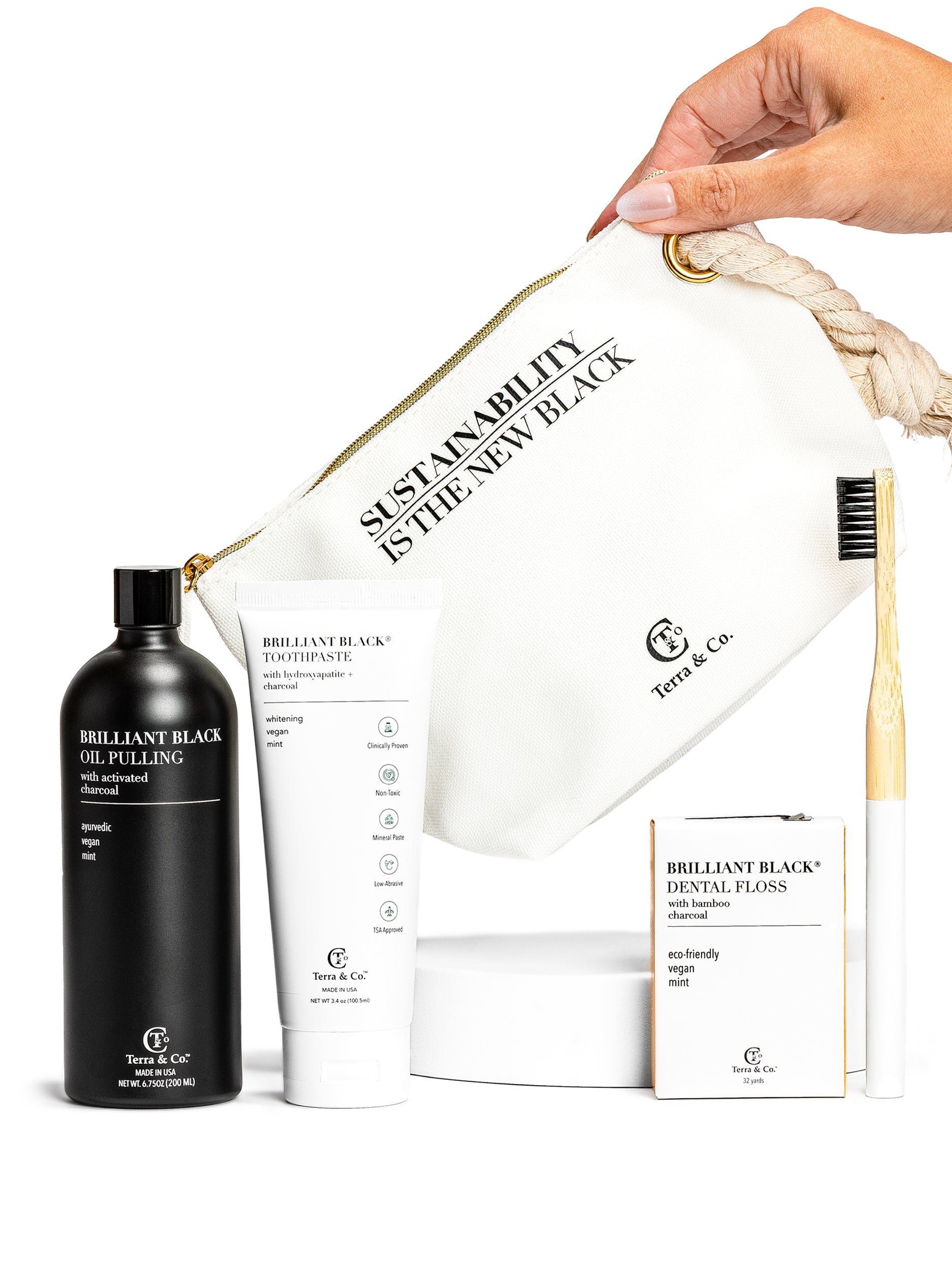 Ayurvedic Oral Care Set | Full-Size Fluoride-Free Hydroxyapatite Toothpaste & Oil Pulling