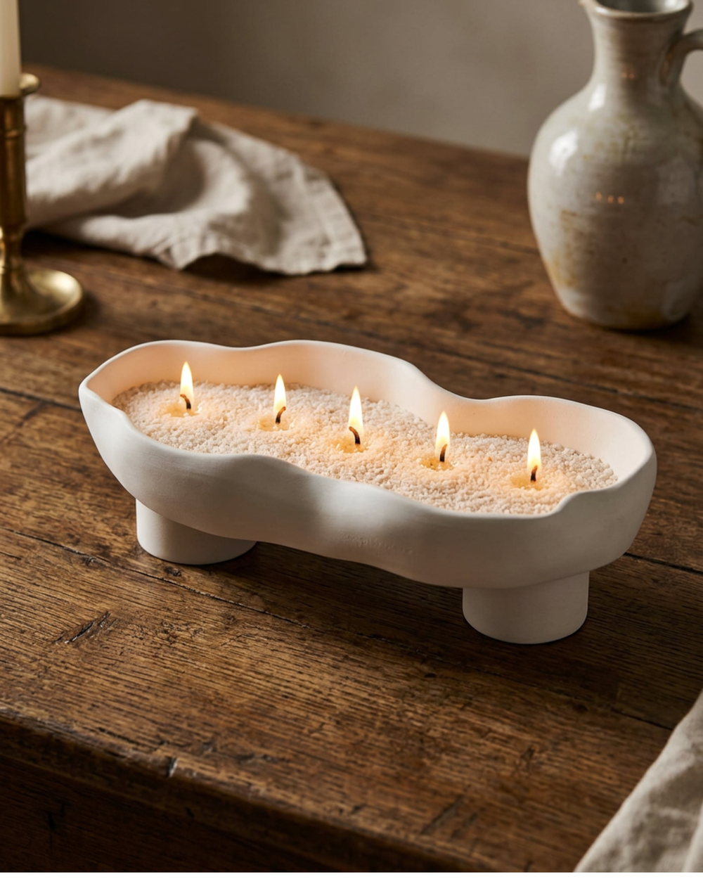 BELIEVE CANDLE Scalloped Candle Tray