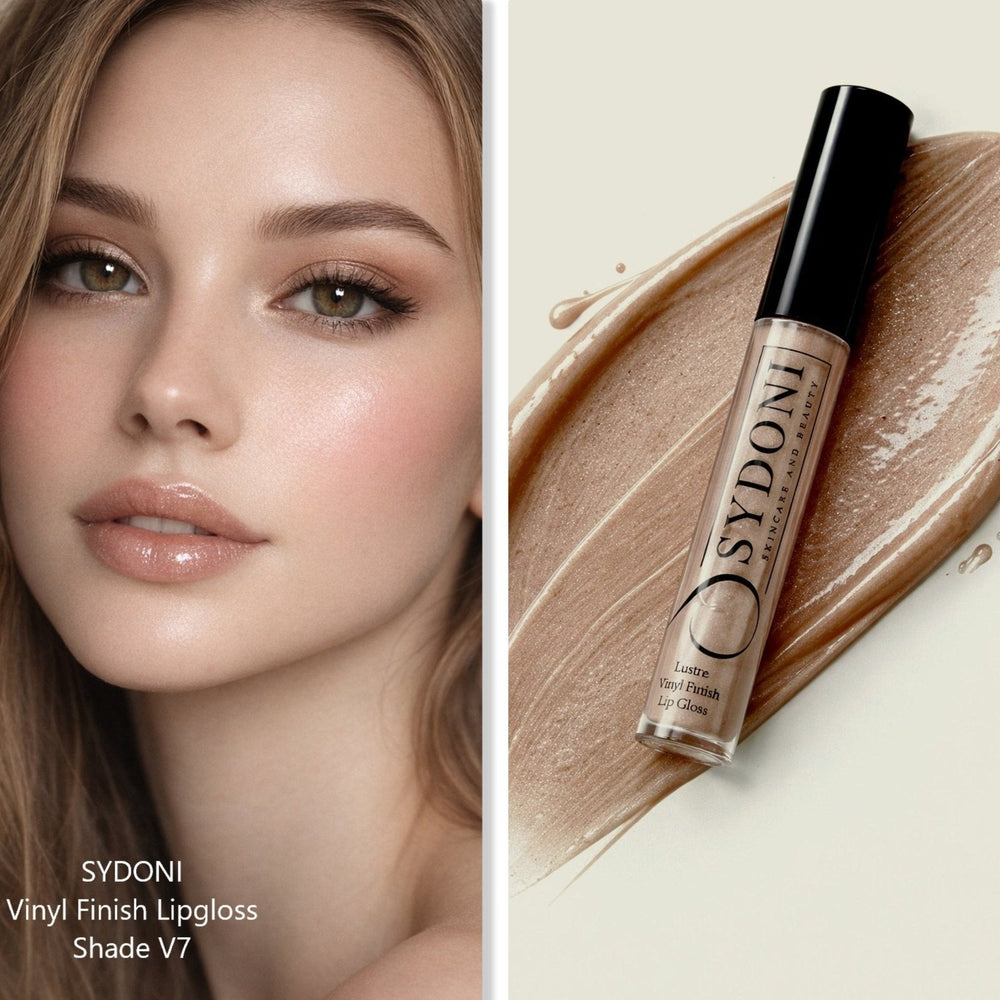 SHADE V7 LUSTRE VINYL FINISH LIPGLOSS - Sheer Light Brown with Golden Shimmer