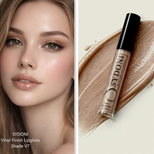SHADE V7 LUSTRE VINYL FINISH LIPGLOSS - Sheer Light Brown with Golden Shimmer