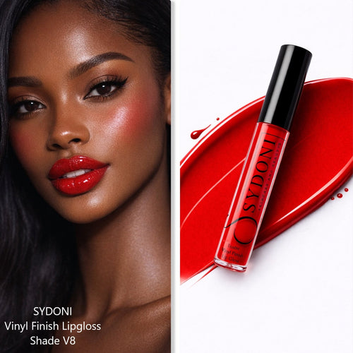 SHADE V8 LUSTRE VINYL FINISH LIPGLOSS - Vibrant True Red with Warm Undertone