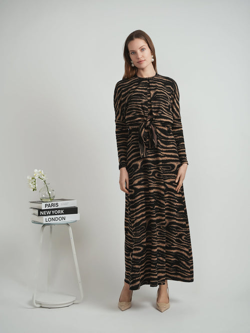 Striped Knit Maxi 2 Pieces Set