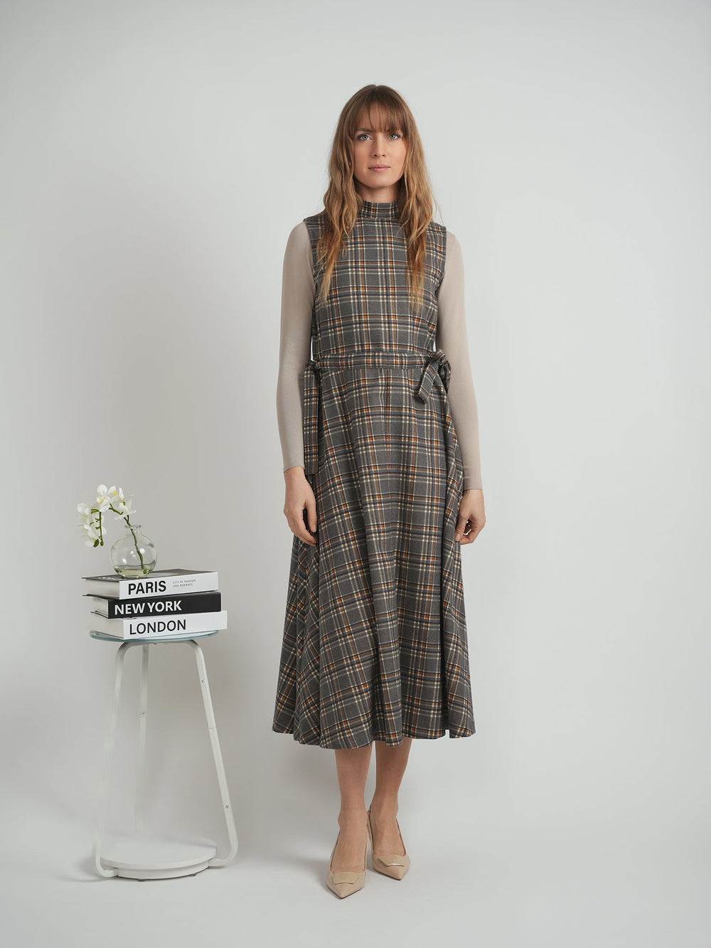 Plaid Belt Jumper