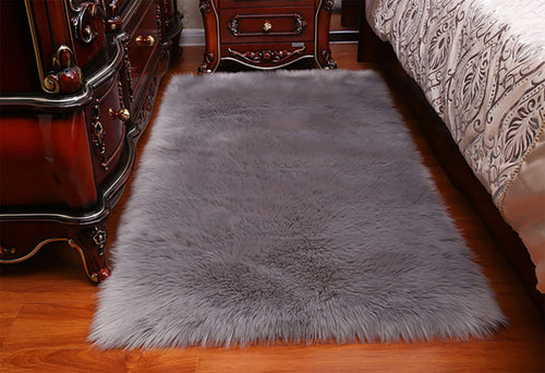 FANCY & STACY Thicken Faux Fur Rugs Plush Carpet area rug options of 4 colors 3 sizes