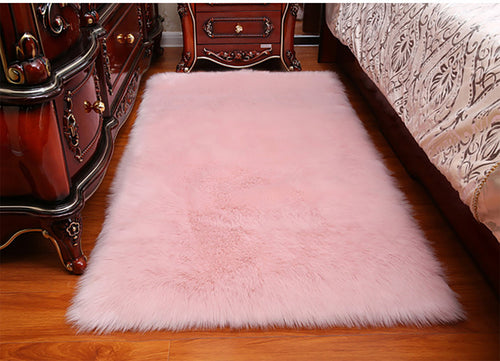 FANCY & STACY Thicken Faux Fur Rugs Plush Carpet area rug options of 4 colors 3 sizes