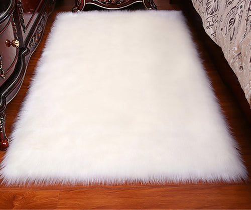 FANCY & STACY Thicken Faux Fur Rugs Plush Carpet area rug options of 4 colors 3 sizes