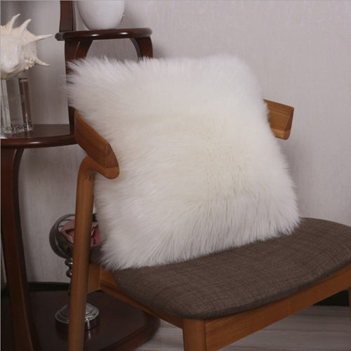 Throw Pillow Cover with 450g Insert, Purple, faux fur, 16, Decorative Cushion – Fancy & Stacy