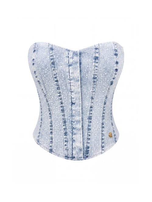 Rain On Me Corset - Medium Wash