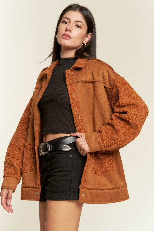 JADE BY JANE Faux Fur and Suede Jacket JJO5028