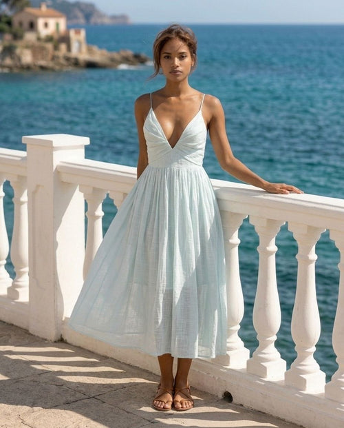 Adeli V Neck Midi Dress