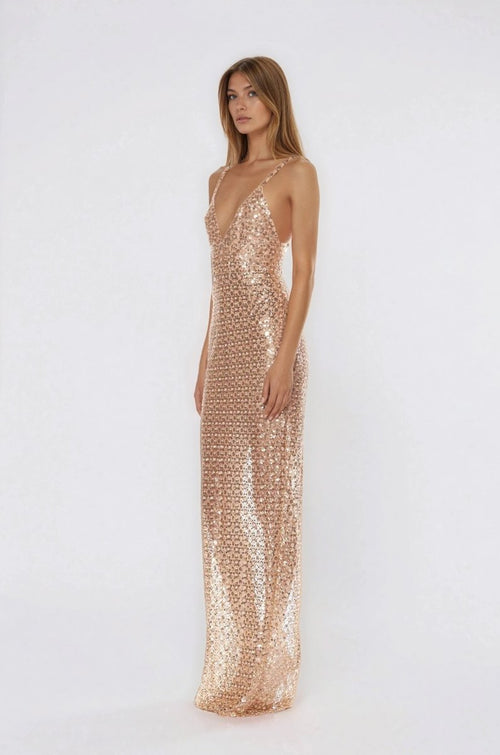 Allegra Sequin Maxi Dress - Gold