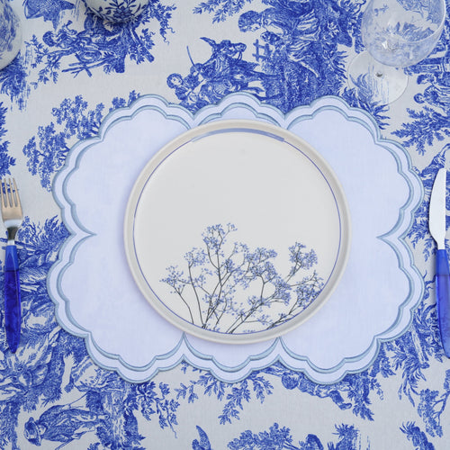 AQUELLE WHITE RECTANGLE FABRIC PLACEMAT